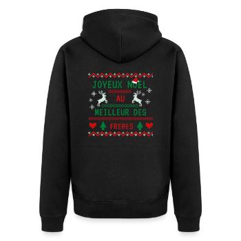 Joyeux noël au meilleur des frères ! - Veste à capuche bio Premium Unisexe - noir - Dos - Nico (187cm)