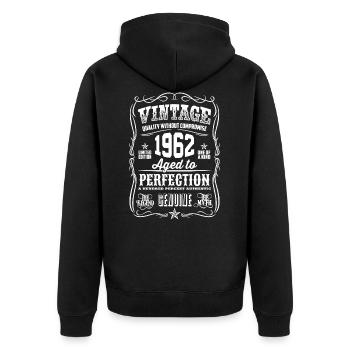 1962 Vintage 56th Birthday gift 56 years old - Unisex Premium Organic Zip Hoodie - black - Back - Nico (187cm)