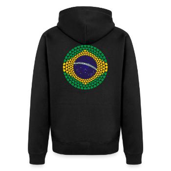 Brésil Brasil Mandala de coeur - Veste à capuche bio Premium Unisexe - noir - Dos - Nico (187cm)