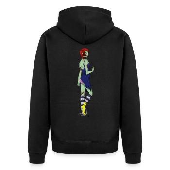 Zombie Lady - Unisex Premium Organic Zip Hoodie - black - Back - Nico (187cm)