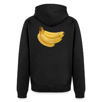 Bananen - Unisex Premium Bio Zip Hoodie - Schwarz - Hinten - Nico (187cm)