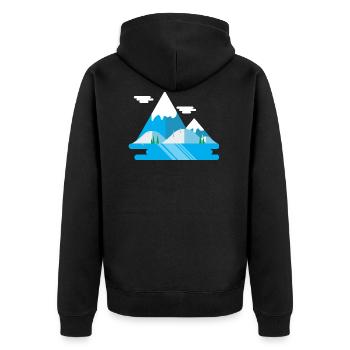 Mountain - Unisex Premium Organic Zip Hoodie - black - Back - Nico (187cm)