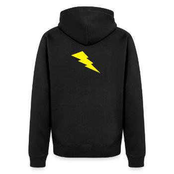 Blitz - Unisex Premium Bio Zip Hoodie - Schwarz - Hinten - Nico (187cm)