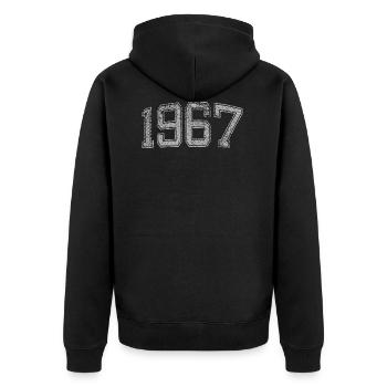 1967 années - Veste à capuche bio Premium Unisexe - noir - Dos - Nico (187cm)