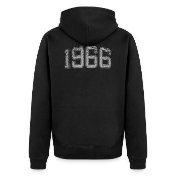 1966 vintage - Unisex Premium Organic Zip Hoodie - black - Back - Nico (187cm)