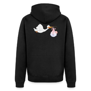 Cigogne avec bébé - Veste à capuche bio Premium Unisexe - noir - Dos - Nico (187cm)