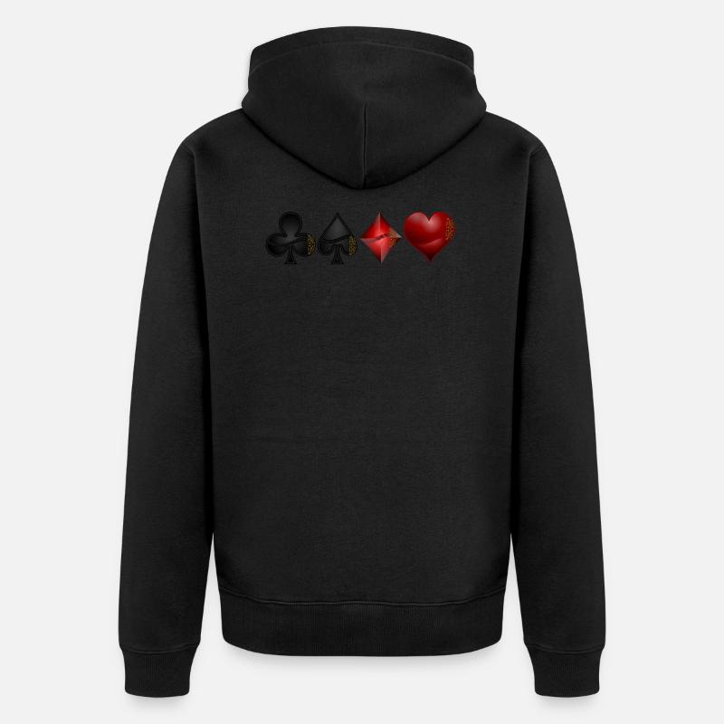 Croix Pik Karo coeur - Veste à capuche bio Premium Unisexe - noir