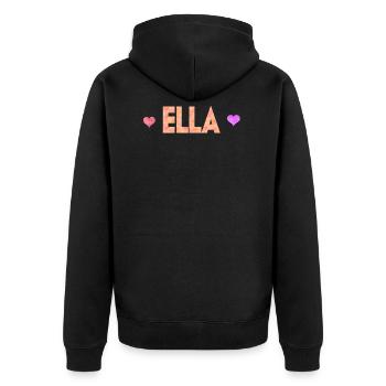 Ella - Unisex Premium Bio Zip Hoodie - Schwarz - Hinten - Nico (187cm)