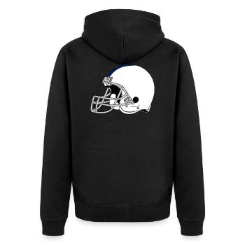 Football helmet - Unisex Premium Organic Zip Hoodie - black - Back - Nico (187cm)