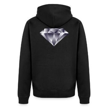 Diamant - Unisex Premium Bio Zip Hoodie - Schwarz - Hinten - Nico (187cm)