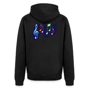 Sheet music - Unisex Premium Organic Zip Hoodie - black - Back - Nico (187cm)