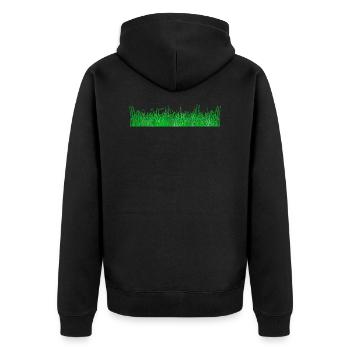 weed - Unisex Premium Organic Zip Hoodie - black - Back - Nico (187cm)