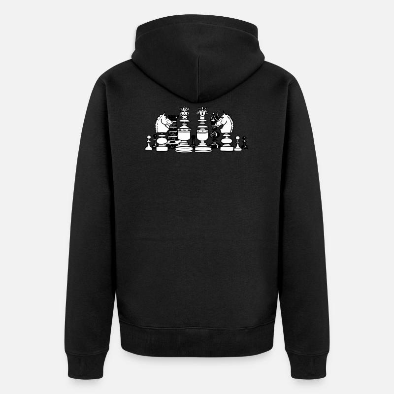 Schach - Unisex Premium Bio Zip Hoodie - Schwarz
