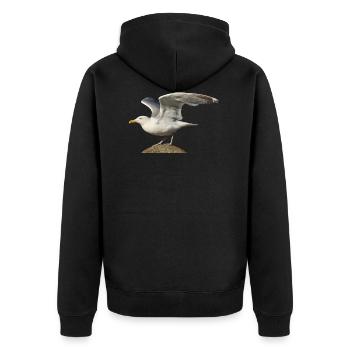 seagull gull moewe2 - Unisex Premium Organic Zip Hoodie - black - Back - Nico (187cm)