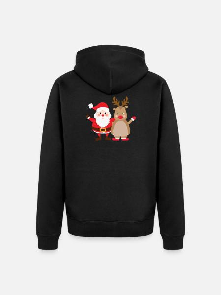 rudolph santa - Unisex Premium Bio Zip Hoodie - Schwarz