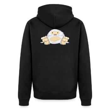 Yeti - Unisex Premium Bio Zip Hoodie - Schwarz - Hinten - Nico (187cm)