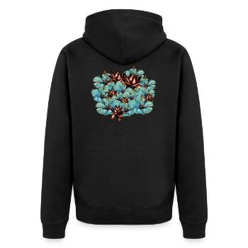 Fleurs - Veste à capuche bio Premium Unisexe - noir - Dos - Nico (187cm)