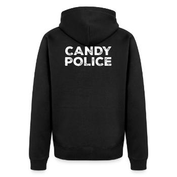 Cadeau de police Candy drôle Halloween Costume - Veste à capuche bio Premium Unisexe - noir - Dos - Nico (187cm)