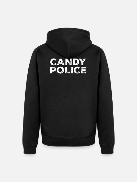 Halloween Costume Funny Candy Police Gift - Unisex Premium Organic Zip Hoodie - black