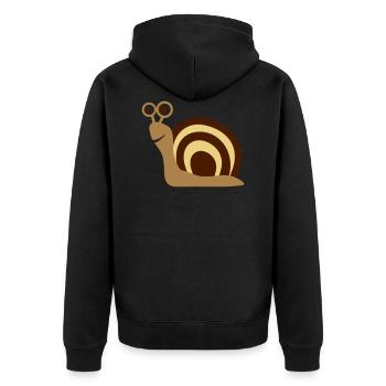 Schnecke Geschenk - Unisex Premium Bio Zip Hoodie - Schwarz - Hinten - Nico (187cm)