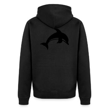 Dolphin ocean gift - Unisex Premium Organic Zip Hoodie - black - Back - Nico (187cm)