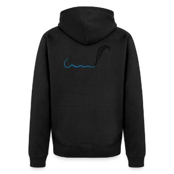 Feather writer author gift - Unisex Premium Organic Zip Hoodie - black - Back - Nico (187cm)