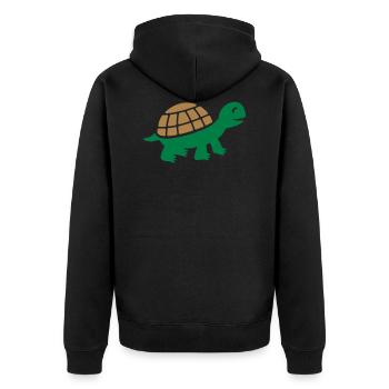 cadeau tortue mignonne - Veste à capuche bio Premium Unisexe - noir - Dos - Nico (187cm)