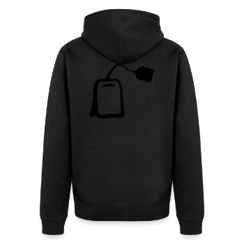 Teebeutel - Unisex Premium Bio Zip Hoodie - Schwarz - Hinten - Nico (187cm)