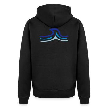 eau vague plage maritime cadeau marin - Veste à capuche bio Premium Unisexe - noir - Dos - Nico (187cm)