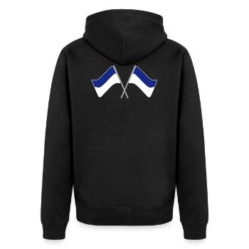 Flag blue-white | Flag | Football | Stadion - Unisex Premium Organic Zip Hoodie - black - Back - Nico (187cm)