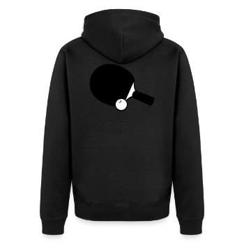 table tennis - Unisex Premium Organic Zip Hoodie - black - Back - Nico (187cm)