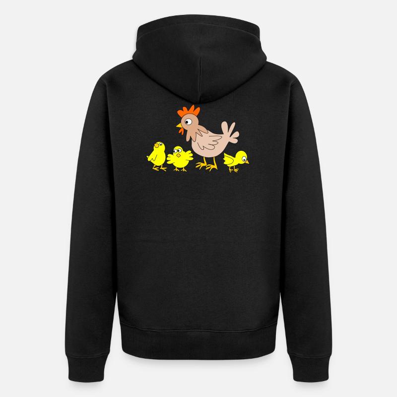poulets - Veste à capuche bio Premium Unisexe - noir