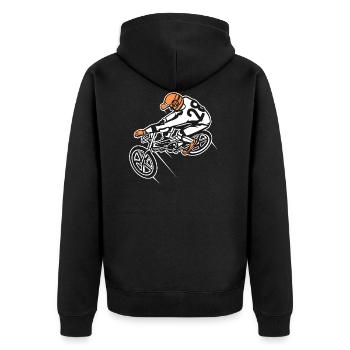 BMX Bicycle / Bike 01_Three-colored - Unisex Premium Organic Zip Hoodie - black - Back - Nico (187cm)