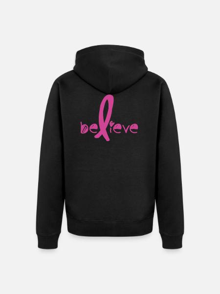 Believe Cancer Fight - Unisex Premium Organic Zip Hoodie - black