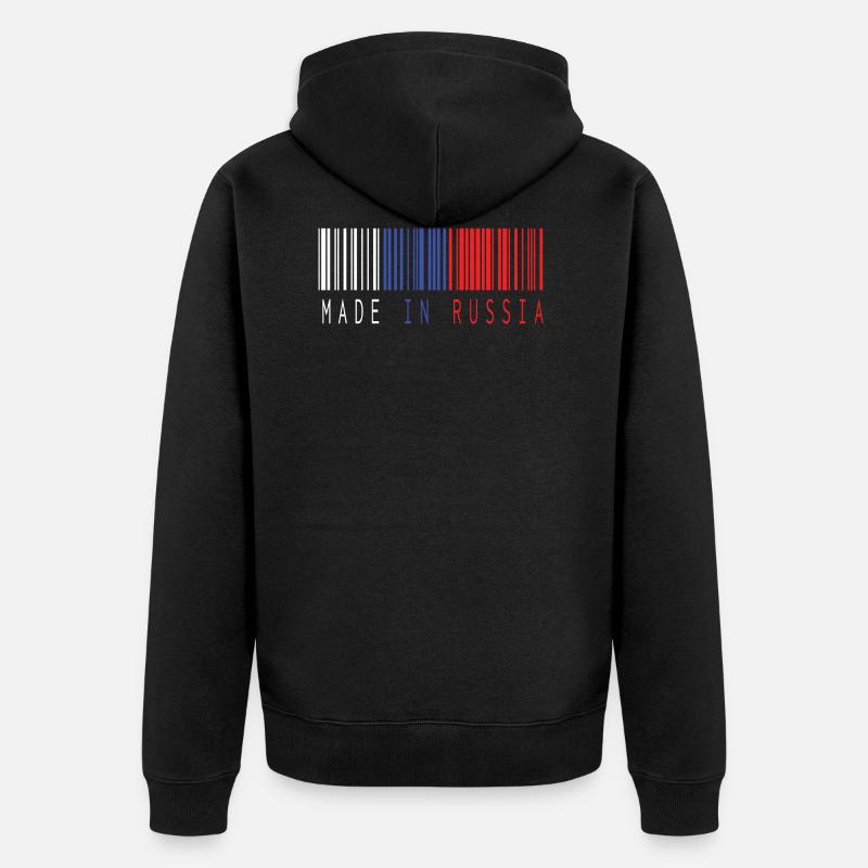 FAIT EN RUSSIE BARCODE - Veste à capuche bio Premium Unisexe - noir