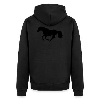 Horse Rider Amour Silhouette Illustration - Veste à capuche bio Premium Unisexe - noir - Dos - Nico (187cm)