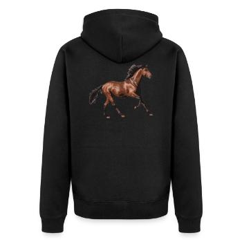 Horse Rider Love Illustration réel - Veste à capuche bio Premium Unisexe - noir - Dos - Nico (187cm)