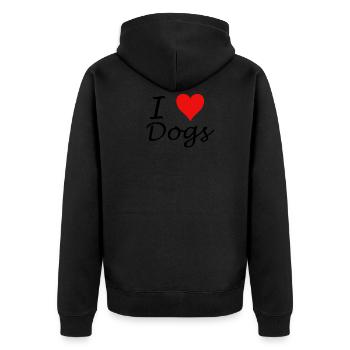 J'aime les chiens - Veste à capuche bio Premium Unisexe - noir - Dos - Nico (187cm)