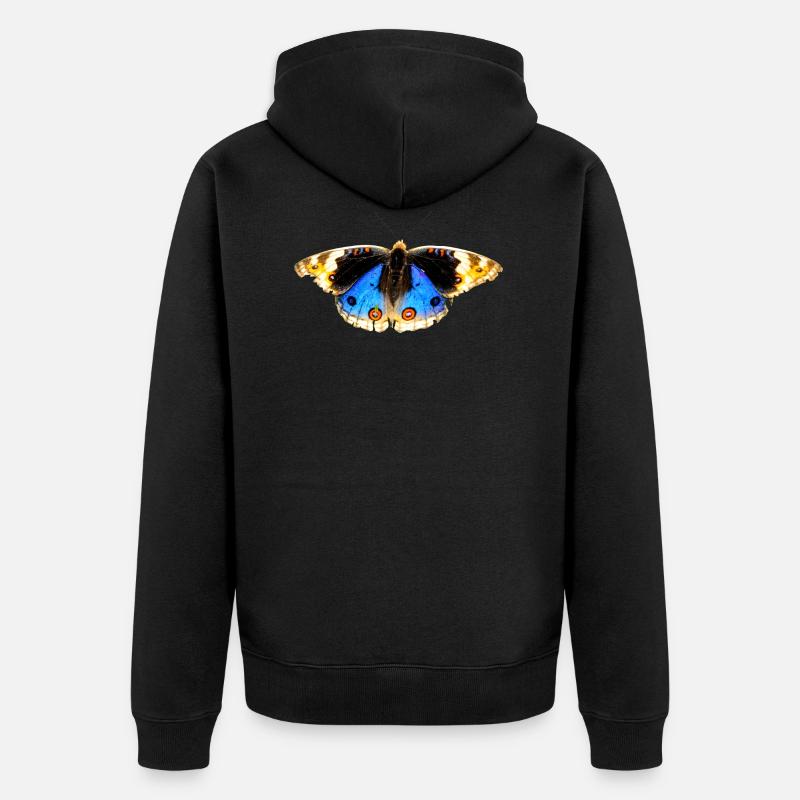 fleurs papillon papillon fleurs - Veste à capuche bio Premium Unisexe - noir