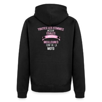 Moto cadeau humour - Veste à capuche bio Premium Unisexe - noir - Dos - Nico (187cm)
