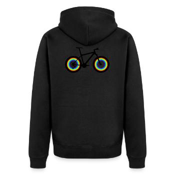 T-Shirt Geschenk Idee Weihnachten Lustig Fahrrad - Unisex Premium Bio Zip Hoodie - Schwarz - Hinten - Nico (187cm)