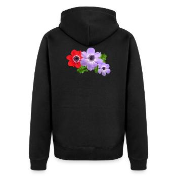 flowers lilies tulips orchids sunflower dahlia ger - Unisex Premium Organic Zip Hoodie - black - Back - Nico (187cm)