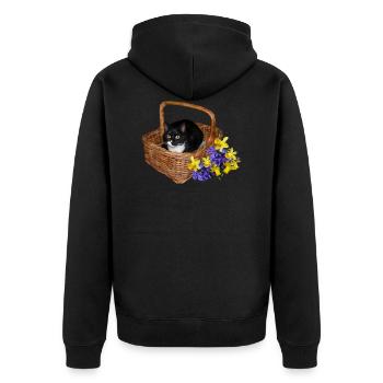 flowers lilies tulips orchids sunflower dahlia ger - Unisex Premium Bio Zip Hoodie - Schwarz - Hinten - Nico (187cm)