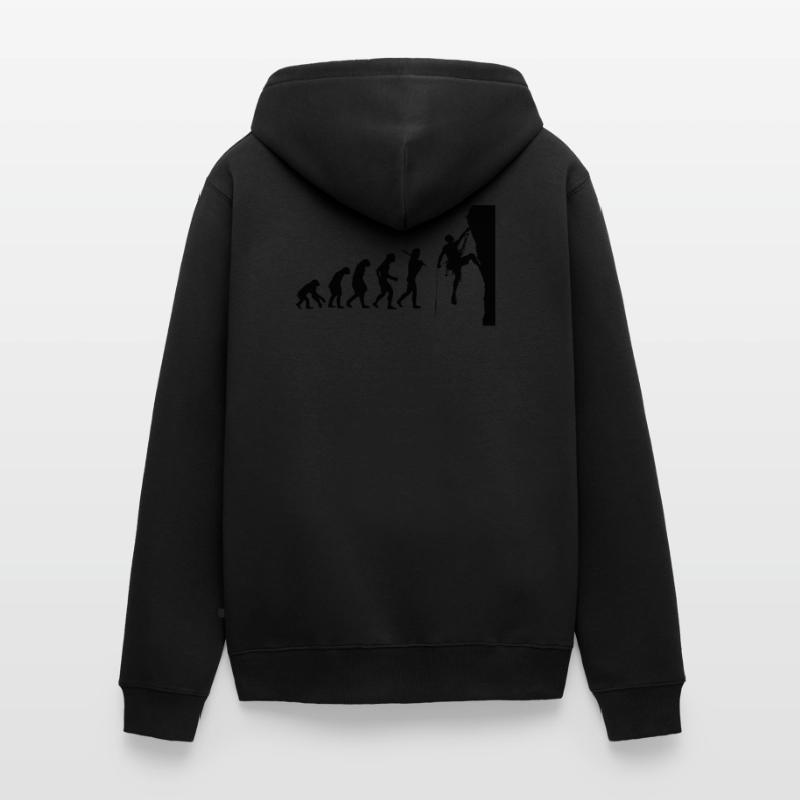 Klettern Kletterer Climbing Evolution Geschenk Unisex Premium Bio Zip Hoodie