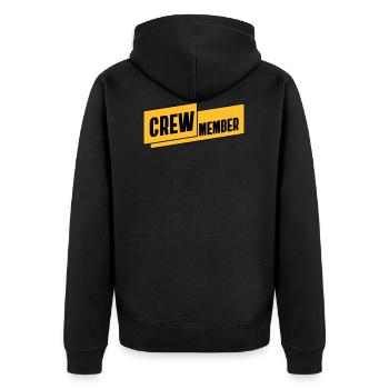 CREW Member Team Braut Staff JGA Gruppe Mannschaft - Unisex Premium Bio Zip Hoodie - Schwarz - Hinten - Nico (187cm)