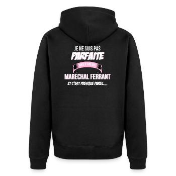 Marechal ferrant cadeau humour - Veste à capuche bio Premium Unisexe - noir - Dos - Nico (187cm)