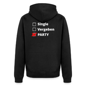 Party - Unisex Premium Bio Zip Hoodie - Schwarz - Hinten - Nico (187cm)