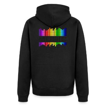Music Musik Equalizer Regenbogen Tanz Rock-Konzert - Unisex Premium Bio Zip Hoodie - Schwarz - Hinten - Nico (187cm)