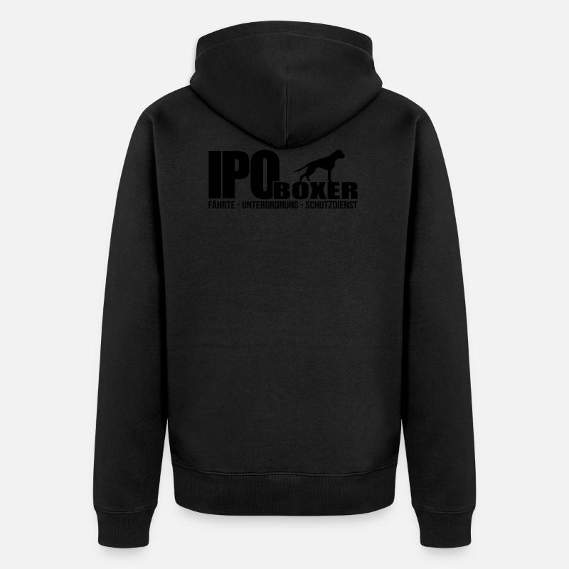 IPO BOXER - Unisex Premium Bio Zip Hoodie - Schwarz