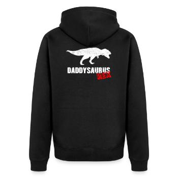 Daddysaurus Dad Dad T-Shirt Gift Idea Funny - Unisex Premium Organic Zip Hoodie - black - Back - Nico (187cm)